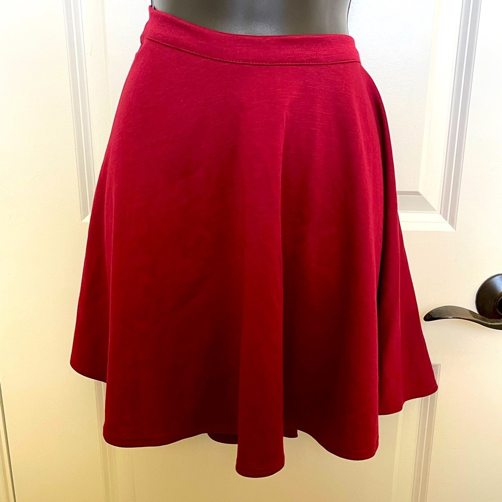 Red Flowy Mini Skirt 2X